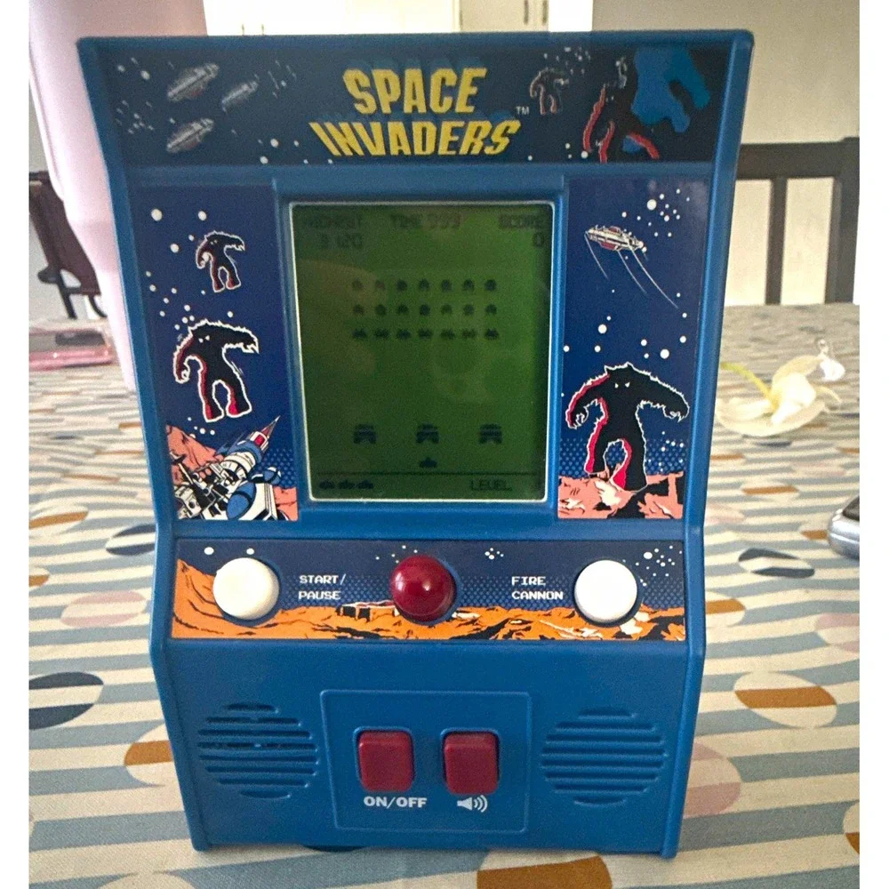 Space Invaders Handheld Electronic Game Blue 2020 Basic Fun Retro Arcade 09527